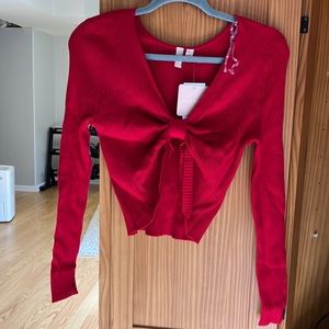 Cropped Knit Sweater Top-OS!